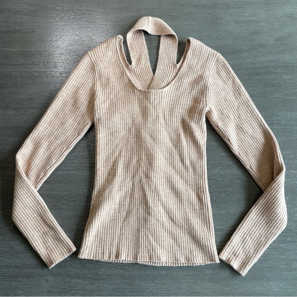 Catherine Malandrino Knit Sweater Top S Beige Tan Brown - Picture 2 of 9